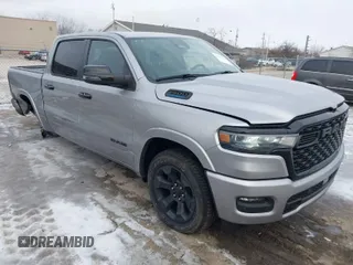 2025 Ram 1500 Lone Star with VIN 1C6RRFFG1SN537641, listed as a IAAI auction lot 41563794 with 11,488 mi miles and . Bid and sale history available at DreamBid. Image 1.