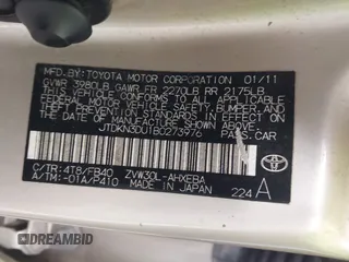 2011 Toyota Prius I with VIN JTDKN3DU1B0273976, listed as a IAAI auction lot 42193077 with 348,080 mi miles and . Bid and sale history available at DreamBid. Image 9.