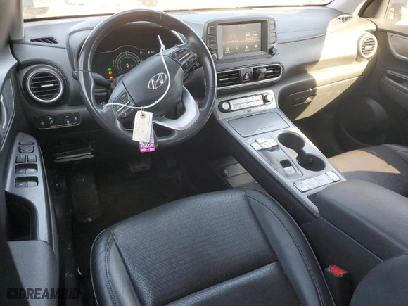 2021 Hyundai Kona Electric Limited with VIN KM8K33AG0MU118640, listed as a Copart auction lot 43048555 with 49,297 mi miles and Salvage Title. Bid and sale history available at carsss.com. Image 8.
