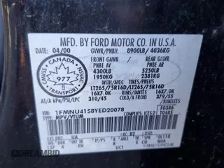 2000 Ford Excursion XLT z VIN 1FMNU41S8YED20078, wystawiony jako Copart lot #80432034 z przebiegiem 233 385 mil mil oraz Szkoda całkowita • Salvage title. Historia ofert i sprzedaży dostępna na DreamBid. Obrazek 13.