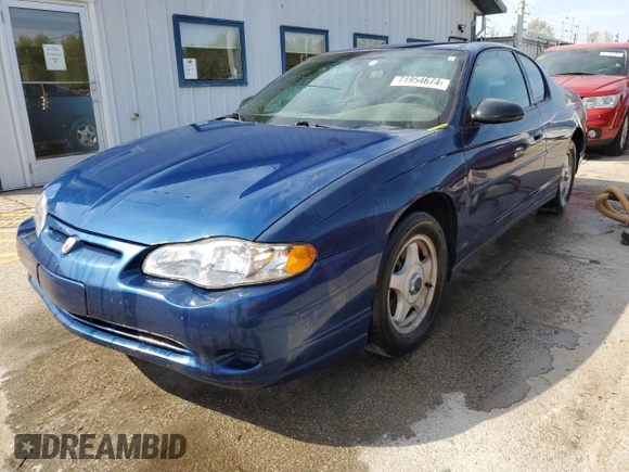 2004 Chevrolet Monte Carlo LS with VIN 2G1WW12E949318940, listed as a Copart auction lot 71954674 with 209,234 mi miles and Salvage Title. Bid and sale history available at carsss.com. Image 1.