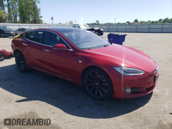 2017 Tesla Model S 100D with VIN 5YJSA1E24HF213343, listed as a Copart auction lot 52175575 with 72,502 mi miles and Salvage Title. Bid and sale history available at DreamBid. Image 4.