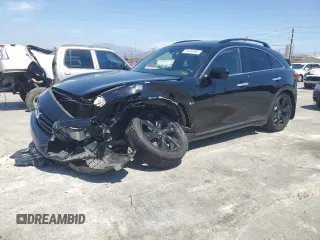 2015 Infiniti QX70 with VIN JN8CS1MU9FM380312, listed as a Copart auction lot 54104005 with 100,678 mi miles and Salvage Title. Bid and sale history available at DreamBid. Image 1.