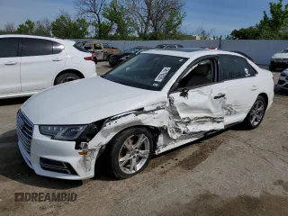 2018 Audi A4 Premium with VIN WAUKMAF40JA125148, listed as a Copart auction lot 54176235 with 79,235 mi miles and Salvage title. Bid and sale history available at DreamBid. Image 1.