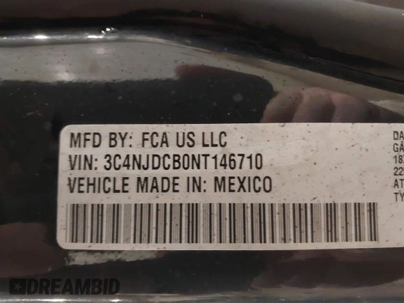 2022 Jeep Compass Limited с VIN 3C4NJDCB0NT146710, выставлен на аукционе IAAI как лот 41577089 с пробегом 66 381 миль миль и . История ставок и продаж доступна на DreamBid. Изображение 9.