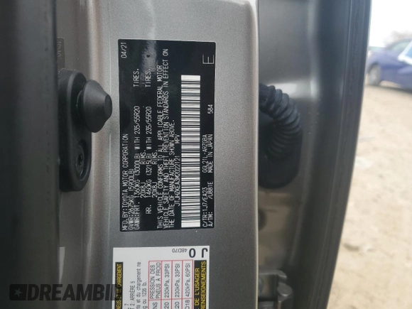 2021 Lexus RX 350L with VIN JTJHZKEA3M2022121, listed as a Copart auction lot 83263024 with 39,684 mi miles and Salvage title. Bid and sale history available at DreamBid. Image 15.
