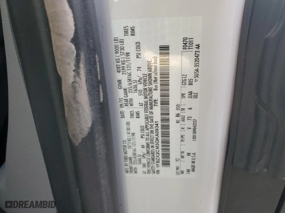 2016 Ford Transit Wagon XL with VIN 1FBZX2CM3GKA09341, listed as a Copart auction lot 87764355 with 34,090 mi miles and Salvage Title. Bid and sale history available at carsss.com. Image 13.