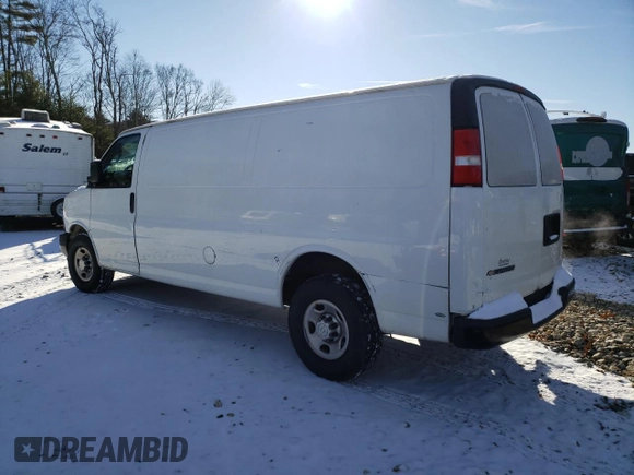 2019 Chevrolet Express Cargo Van with VIN 1GCWGBFP2K1182089, listed as a Copart auction lot 83420944 with 148,415 mi miles and Salvage Title. Bid and sale history available at carsss.com. Image 2.