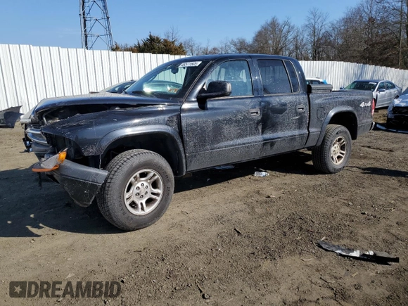 2004 Dodge Dakota Sport with VIN 1D7HG38K74S580630, listed as a Copart auction lot 46571505 with 0 mi miles and Salvage Title. Bid and sale history available at carsss.com. Image 1.