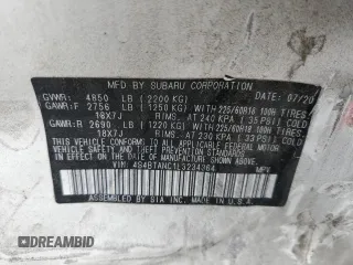 2020 Subaru Outback Limited z VIN 4S4BTANC1L3234364, wystawiony jako Copart lot #55946825 z przebiegiem 69 671 mil mil oraz Szkoda całkowita • Salvage title. Historia ofert i sprzedaży dostępna na DreamBid. Obrazek 12.
