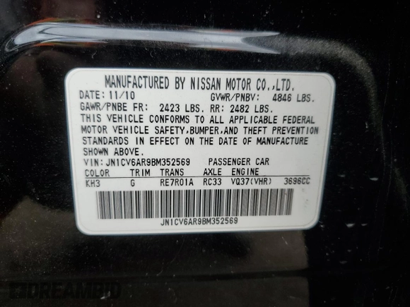 2011 Infiniti G37 x z VIN JN1CV6AR9BM352569, wystawiony jako Copart lot #53304295 z przebiegiem 162 279 mil mil oraz Czysty tytuł • Clean title. Historia ofert i sprzedaży dostępna na DreamBid. Obrazek 12.