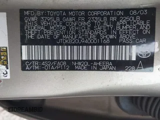 2004 Toyota Prius z VIN JTDKB20U940001168, wystawiony jako IAAI lot #41065063 z przebiegiem 299 999 mil mil oraz . Historia ofert i sprzedaży dostępna na DreamBid. Obrazek 9.