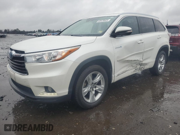 2016 Toyota Highlander Hybrid Limited with VIN 5TDDCRFH5GS018687, listed as a Copart auction lot 43478525 with 123,088 mi miles and Salvage Title. Bid and sale history available at carsss.com. Image 1.