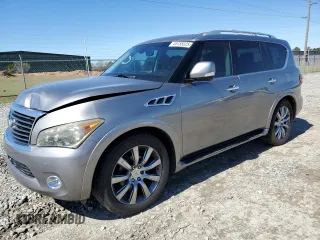 2011 Infiniti QX56 7-passenger with VIN JN8AZ2NF1B9503512, listed as a Copart auction lot 46155025 with 282,607 mi miles and Salvage Title. Bid and sale history available at carsss.com. Image 1.