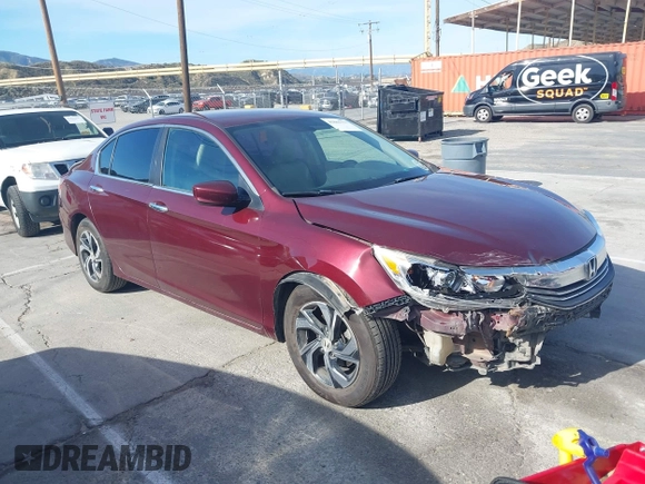 2017 Honda Accord Sedan LX with VIN 1HGCR2F38HA155306, listed as a IAAI auction lot 41861579 with 162,464 mi miles. Bid and sale history available at carsss.com. Image 1.