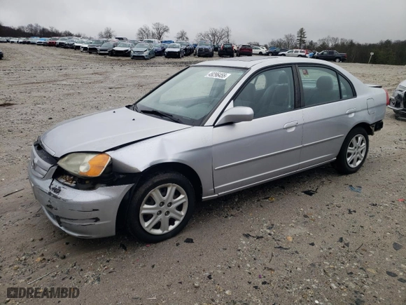 2003 Honda Civic EX with VIN 1HGES26793L036175, listed as a Copart auction lot 49296455 with 81,686 mi miles and Clean Title. Bid and sale history available at carsss.com. Image 1.