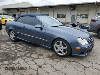 2005 Mercedes-Benz CLK 500 with VIN WDBTK75G15T043241, listed as a Copart auction lot 80848954 with 111,442 mi miles and Salvage Title. Bid and sale history available at DreamBid. Image 4.
