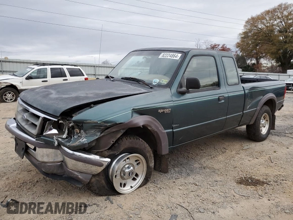 1997 Ford Ranger XLT with VIN 1FTDR15X9VTA52736, listed as a Copart auction lot 82224864 with 97,461 mi miles and Salvage Title. Bid and sale history available at carsss.com. Image 1.