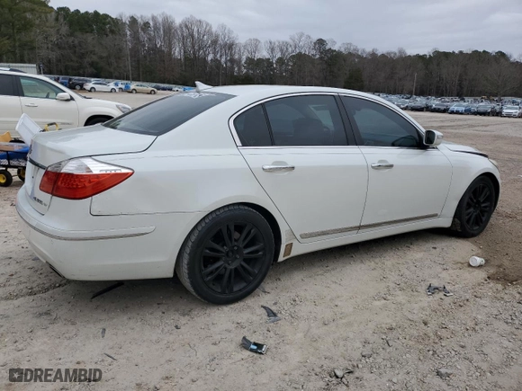 2009 Hyundai Genesis with VIN KMHGC46F19U040419, listed as a Copart auction lot 43872275 with 199,077 mi miles and Salvage Title. Bid and sale history available at carsss.com. Image 3.