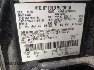 2015 Ford F-250 Lariat z VIN 1FT7W2BTXFEC34304, wystawiony jako Copart lot #55057775 z przebiegiem 128 368 mil mil oraz Szkoda całkowita • Salvage title. Historia ofert i sprzedaży dostępna na DreamBid. Obrazek 12.