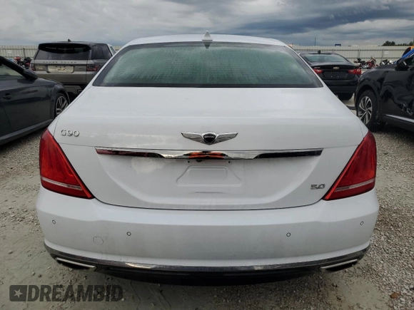 2018 Genesis G90 Ultimate with VIN KMHG54JH3JU043703, listed as a Copart auction lot 74028884 with Not Provided miles and Salvage Title. Bid and sale history available at DreamBid. Image 6.