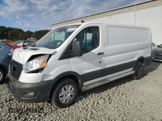 2021 Ford Transit Cargo with VIN 1FTBR1Y87MKA44540, listed as a Copart auction lot 74791034 with 128,242 mi miles and Salvage Title. Bid and sale history available at carsss.com. Image 1.