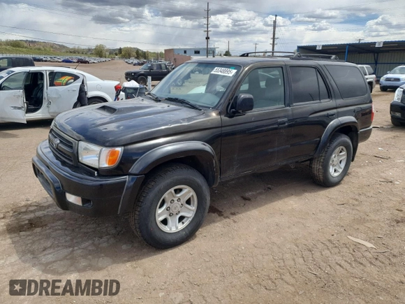 2000 Toyota 4Runner SR5 with VIN JT3GN86R3Y0165819, listed as a Copart auction lot 55348895 with 215,740 mi miles and Clean Title. Bid and sale history available at DreamBid. Image 1.