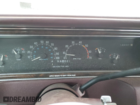 1993 Buick Roadmaster Ltd with VIN 1G4BT5375PR407710, listed as a Copart auction lot 82696974 with 130,141 mi miles and Salvage Title. Bid and sale history available at DreamBid. Image 9.