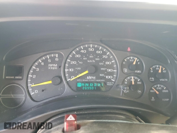 2001 Chevrolet Suburban LS with VIN 3GNEC16T81G222813, listed as a Copart auction lot 57213525 with 289,901 mi miles and Salvage title. Bid and sale history available at DreamBid. Image 9.