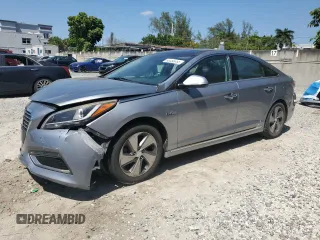 2016 Hyundai Sonata Hybrid Limited with VIN KMHE34L10GA028549, listed as a Copart auction lot 53355055 with 79,337 mi miles and Salvage Title. Bid and sale history available at carsss.com. Image 1.