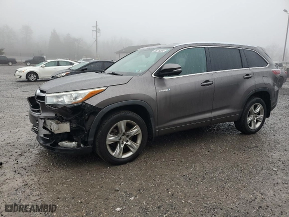 2014 Toyota Highlander Hybrid Limited with VIN 5TDDCRFHXES005835, listed as a Copart auction lot 85275264 with 186,781 mi miles and Salvage Title. Bid and sale history available at carsss.com. Image 1.