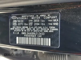2022 Hyundai Elantra SEL with VIN KMHLS4AG8NU313433, listed as a Copart auction lot 49419145 with 74,163 mi miles and Salvage Title. Bid and sale history available at DreamBid. Image 12.