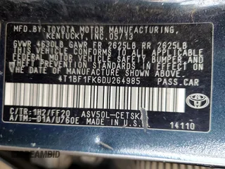 2013 Toyota Camry L with VIN 4T1BF1FK6DU264985, listed as a Copart auction lot 55359495 with 136,209 mi miles and Clean Title. Bid and sale history available at DreamBid. Image 12.
