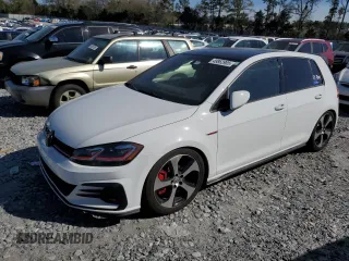 2018 Volkswagen Golf GTI S with VIN 3VW547AU1JM285842, listed as a Copart auction lot 49862985 with 74,999 mi miles and Salvage Title. Bid and sale history available at carsss.com. Image 1.