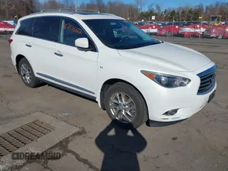 2014 Infiniti QX60 with VIN 5N1AL0MM1EC552584, listed as a IAAI auction lot 41743552 with 116,000 mi miles. Bid and sale history available at carsss.com. Image 1.