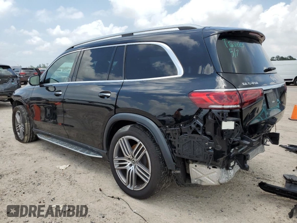 2021 Mercedes-Benz GLS 450 with VIN 4JGFF5KE2MA461453, listed as a Copart auction lot 55395124 with 57,363 mi miles and Salvage Title. Bid and sale history available at DreamBid. Image 2.