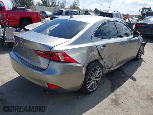2015 Lexus IS 250 with VIN JTHBF1D2XF5077994, listed as a IAAI auction lot 41905643 with 86,977 mi miles and . Bid and sale history available at carsss.com. Image 4.