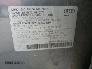 2017 Audi SQ5 Premium Plus z VIN WA1CCAFP4HA002123, wystawiony jako Copart lot #59167535 z przebiegiem 113 321 mil mil oraz Szkoda całkowita • Salvage title. Historia ofert i sprzedaży dostępna na DreamBid. Obrazek 13.