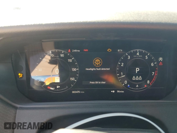 2020 Land Rover Range Rover Velar S with VIN SALYB2EX8LA288534, listed as a Copart auction lot 47898575 with 83,470 mi miles and Salvage Title. Bid and sale history available at DreamBid. Image 9.