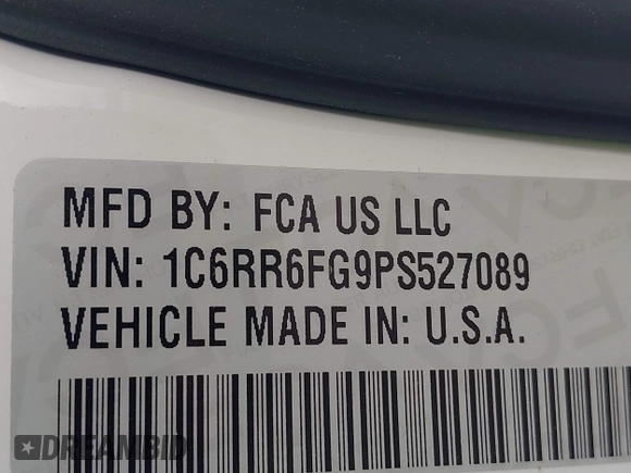 2023 Ram 1500 Tradesman z VIN 1C6RR6FG9PS527089, wystawiony jako IAAI lot #42261047 z przebiegiem 20 684 mil mil oraz . Historia ofert i sprzedaży dostępna na DreamBid. Obrazek 9.