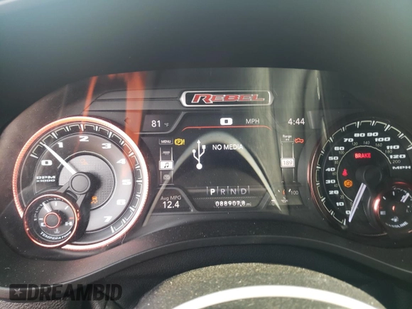 2020 Ram 1500 Rebel with VIN 1C6SRFLT5LN154225, listed as a Copart auction lot 53859515 with 88,907 mi miles and Salvage title. Bid and sale history available at DreamBid. Image 9.