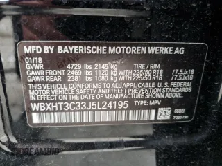 2018 BMW X1 xDrive28i with VIN WBXHT3C33J5L24195, listed as a Copart auction lot 38830283 with 35,004 mi miles. Bid and sale history available at carsss.com. Image 13.