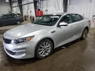2016 Kia Optima LX with VIN 5XXGT4L36GG051823, listed as a Copart auction lot 59320845 with 154,985 mi miles and Salvage title. Bid and sale history available at DreamBid. Image 1.