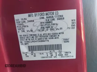 2005 Ford Escape Hybrid with VIN 1FMCU95H75KB86776, listed as a IAAI auction lot 42533697 with 166,242 mi miles and . Bid and sale history available at DreamBid. Image 9.