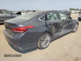 2017 Genesis G80 3.8L with VIN KMHGN4JEXHU176409, listed as a Copart auction lot 68038554 with 120,655 mi miles and Salvage Title. Bid and sale history available at DreamBid. Image 3.