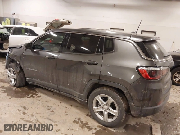 2023 Jeep Compass Sport with VIN 3C4NJDAN8PT531397, listed as a IAAI auction lot 41545093 with 9,915 mi miles and . Bid and sale history available at DreamBid. Image 3.