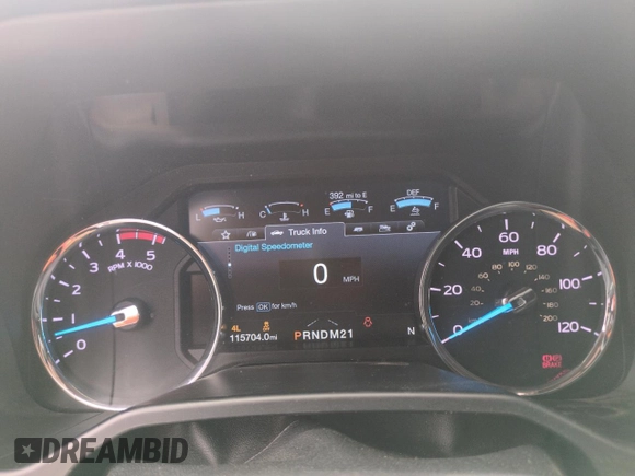 2017 Ford F-350 Platinum with VIN 1FT8W3BT1HEB31690, listed as a Copart auction lot 58369795 with 115,704 mi miles and Salvage title. Bid and sale history available at DreamBid. Image 9.