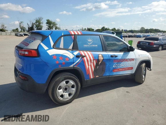 2015 Jeep Cherokee Sport with VIN 1C4PJLAB2FW517187, listed as a Copart auction lot 53252985 with 118,098 mi miles and Salvage Title. Bid and sale history available at carsss.com. Image 3.