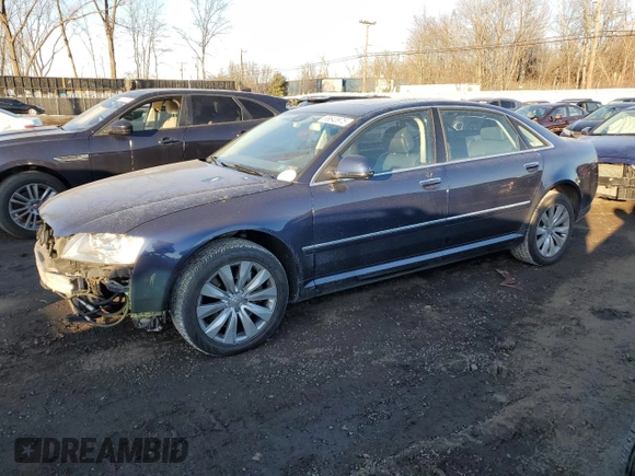 2010 Audi A8 with VIN WAURVAFA2AN008181, listed as a Copart auction lot 88643975 with 109,506 mi miles and Salvage title. Bid and sale history available at DreamBid. Image 1.