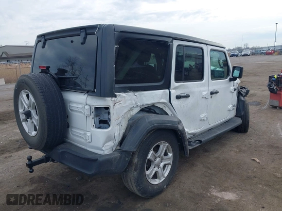 2020 Jeep Wrangler Unlimited Sport S z VIN 1C4HJXDG6LW241594, wystawiony jako IAAI lot #42045756 z przebiegiem 98 642 mil mil oraz . Historia ofert i sprzedaży dostępna na DreamBid. Obrazek 4.
